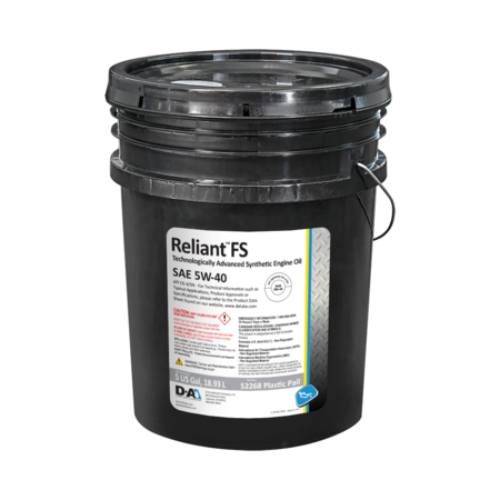 D-A LUBRICANT CO D-A Reliant Full Synthetic Engine Oil SAE 5W40 - 5 Gallon Plastic Pail 52268